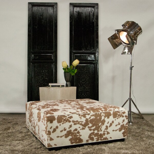 JAR Designs 'Dakota' Tan Square Ottoman
