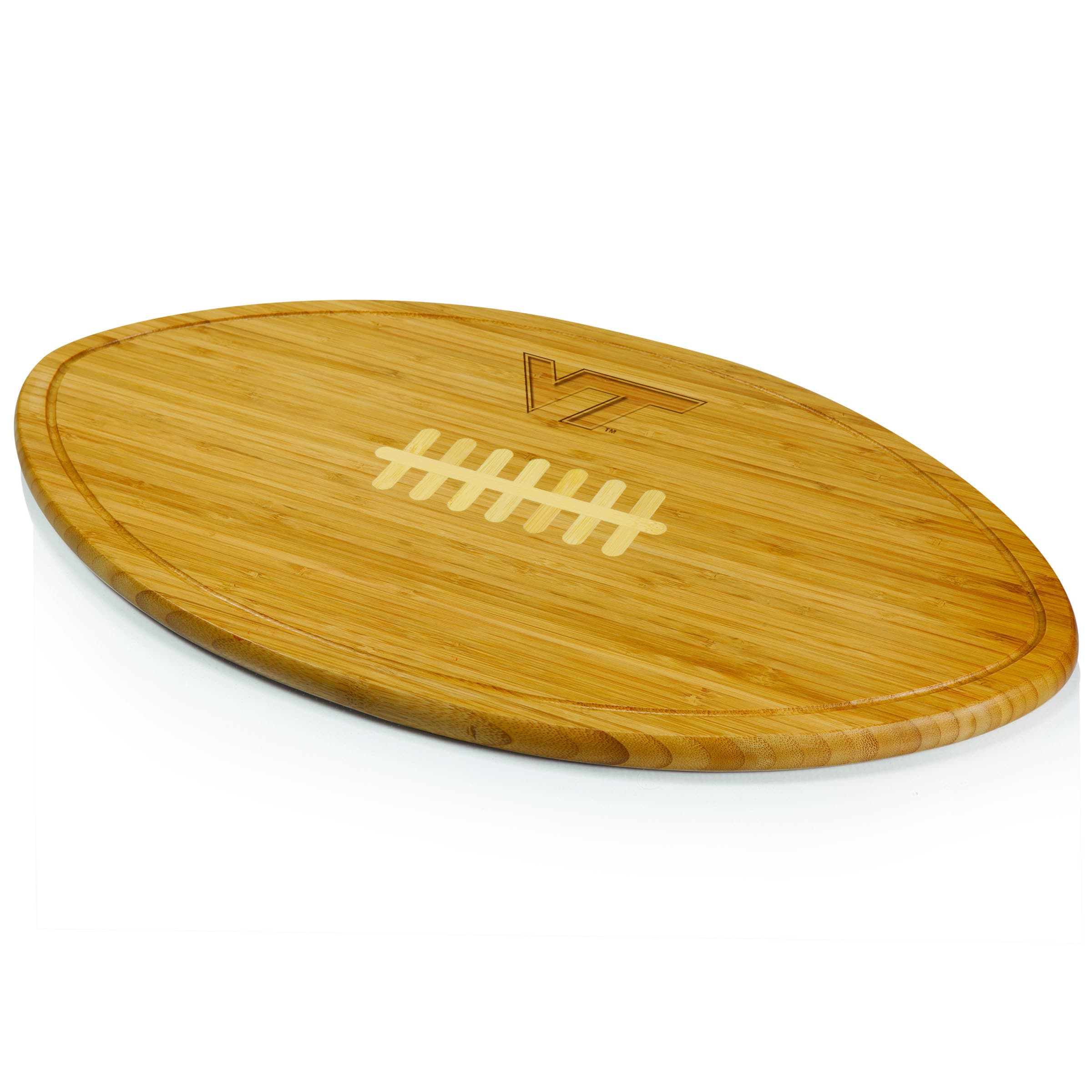 Picnic Time Kickoff Virginia Tech Hokies Engraved Natural Wood Cutting Board