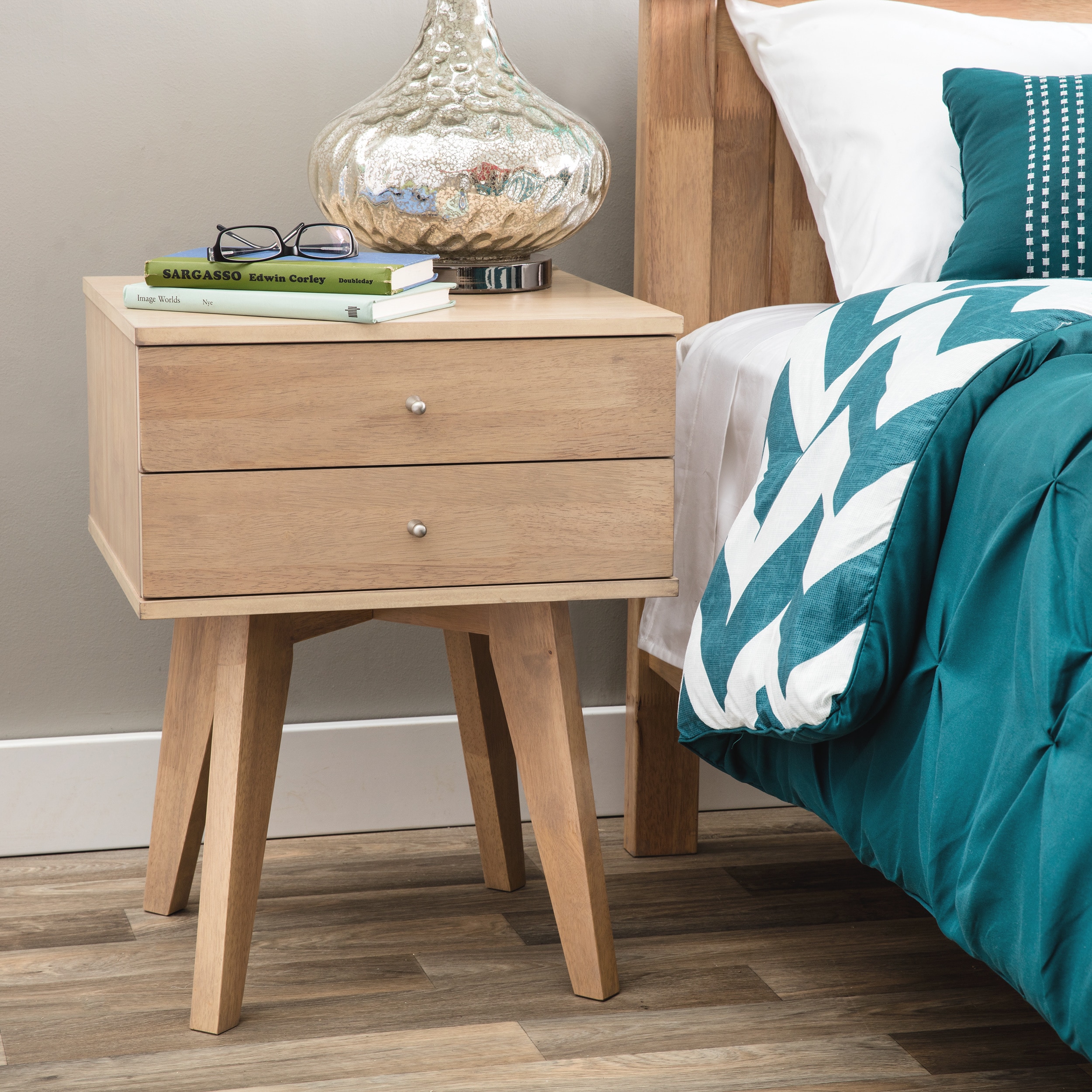 Shop Black Friday Deals On Carson Carrington Jones Birch 2 Drawer Nightstand Overstock 8357878