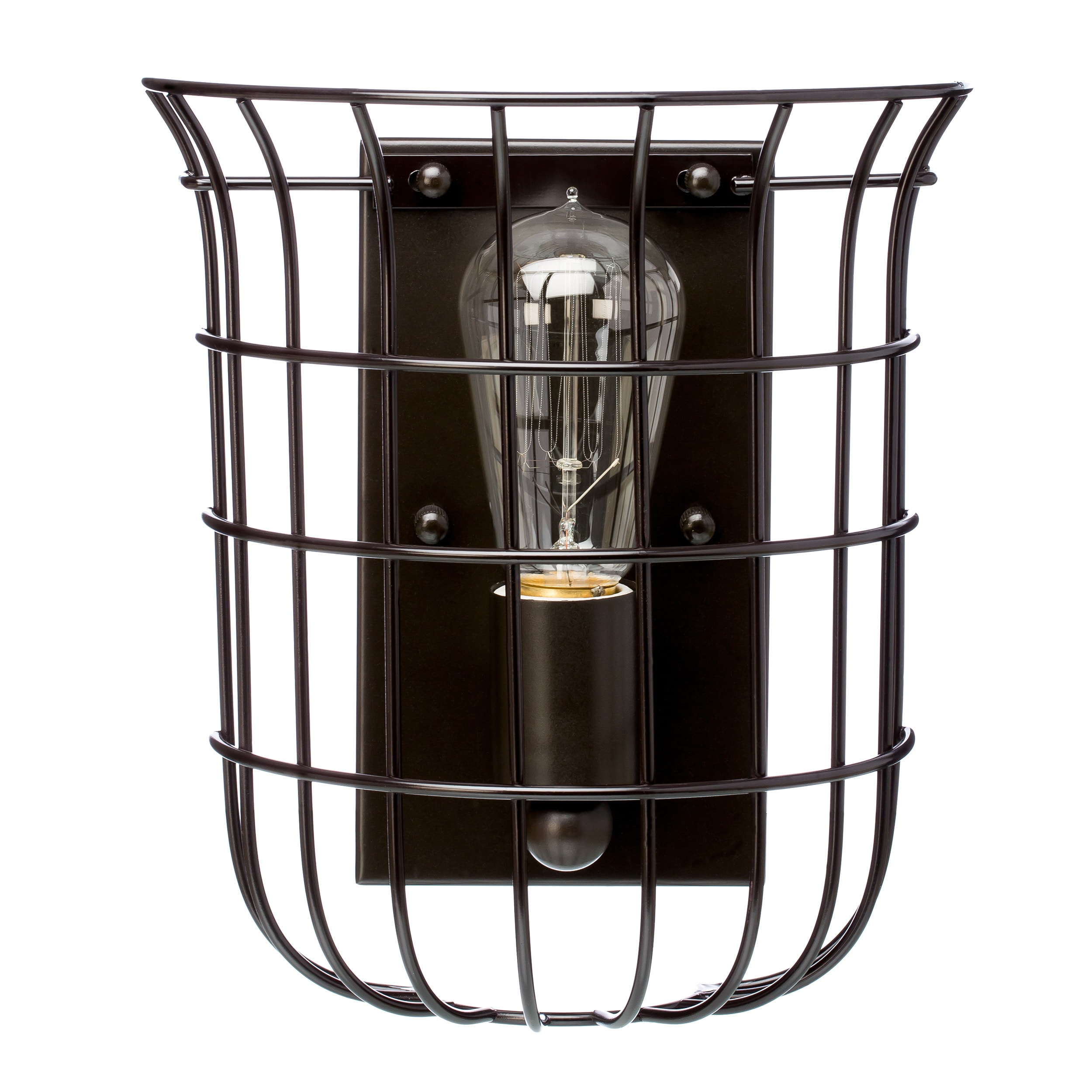 Caged Edison 1 light Bronze Sconce