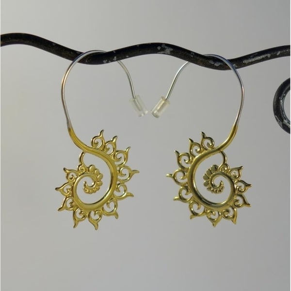 Handmade Fibonacci Swirl Tribal Fusion Earrings (Indonesia)