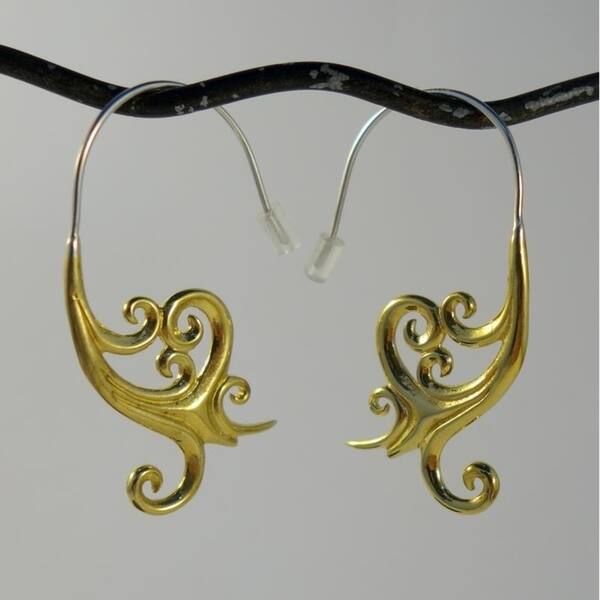 Handmade Brass Goddess Spiral Hook Earrings By Spirit Indonesia Overstock