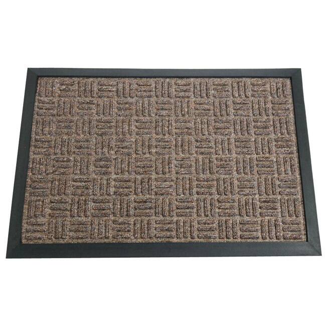 Rubber-Cal "Wellington" Rubber Backed Carpet Doormat - 2 x 3 feet - Brown Polypropylene Mat - 18x30
