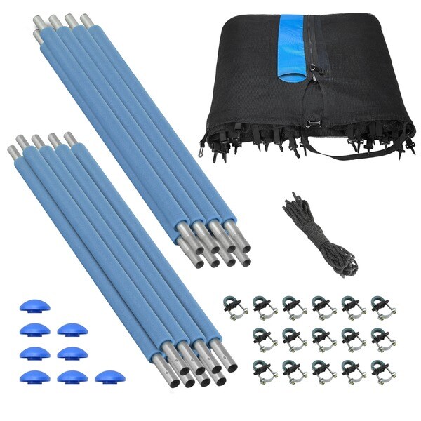 Trampoline Enclosure Set for 15 ft. Round Frames with 4 or 8 W-shaped Legs