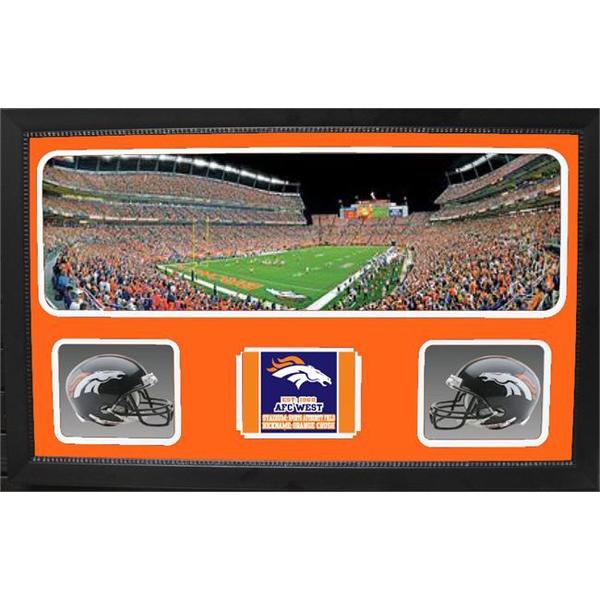 Denver Broncos Double Helmet Panoramic Frame