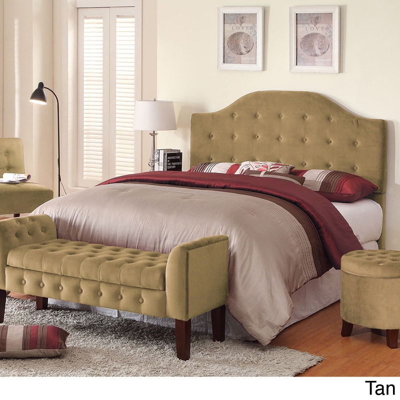 Kinfine Usa Full/ Queen Tuffted Headboard Tan Size Queen