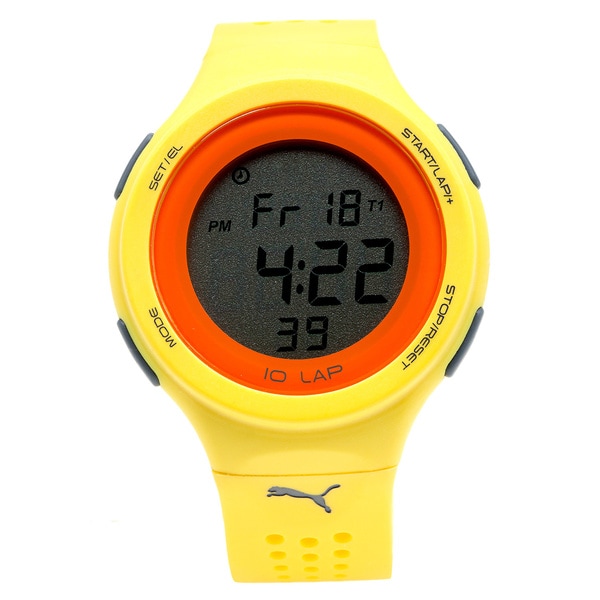 Puma Unisex PU911011004 Faas 200 Yellow Runner Digital Watch