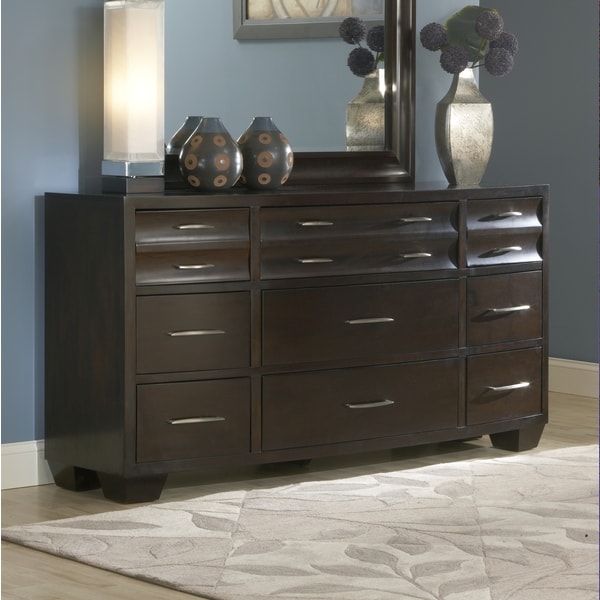 Scalloped Ebony 9 drawer Dresser Domusindo Dressers