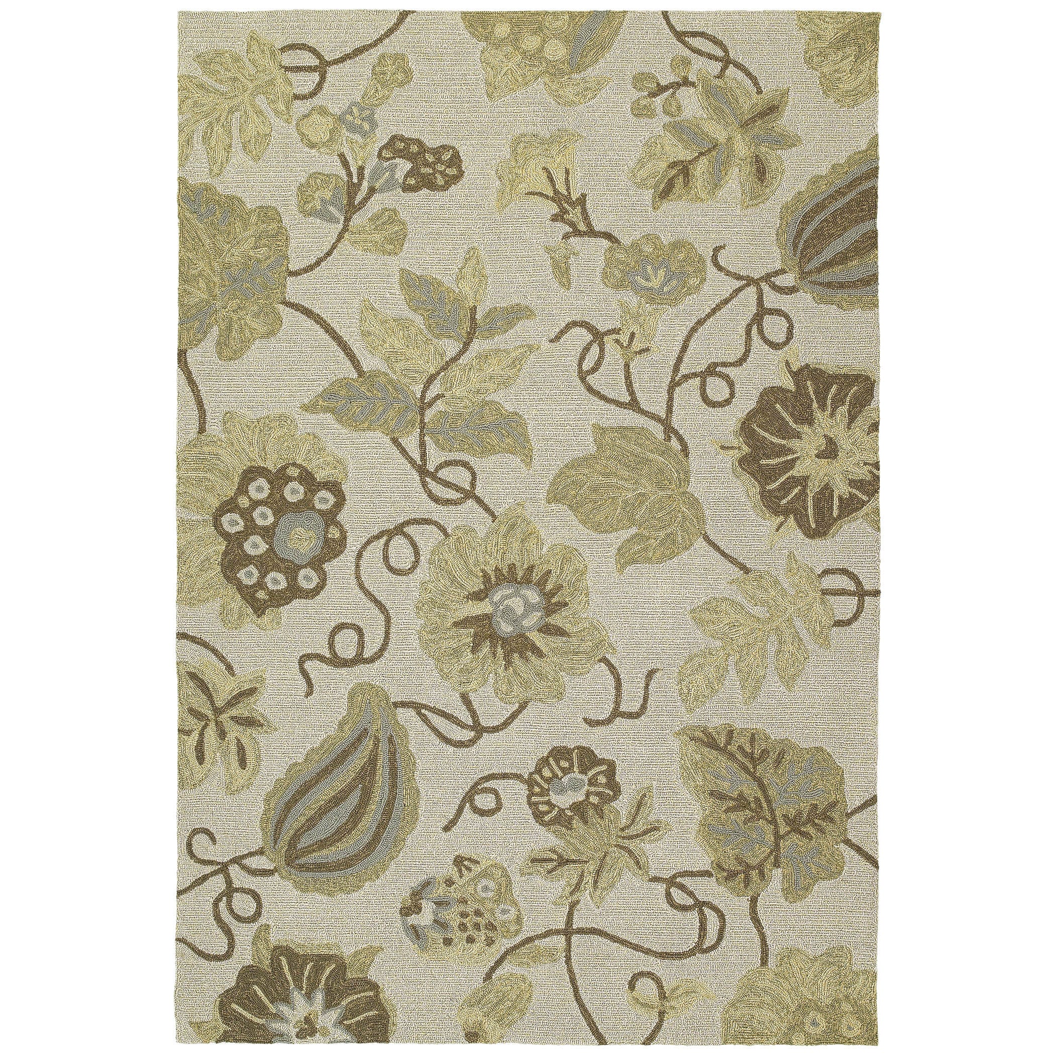 Seaside Sandy Garden Indoor/ Outdoor Rug (10 X 14)