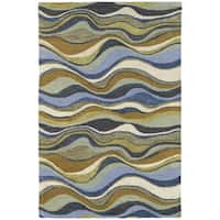 Desa Bordered Wool Indigo Rug 8 X 10 Overstock 10396983