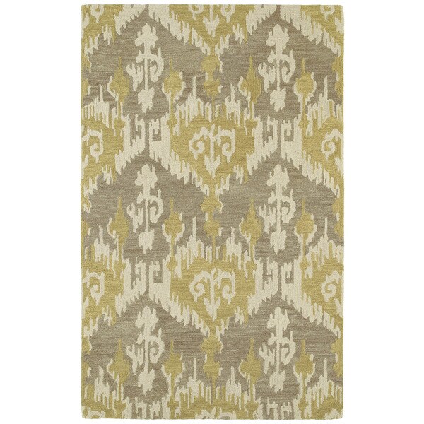 Hand-tufted Manhattan Yellow Ikat Rug - 7'6 x 9'