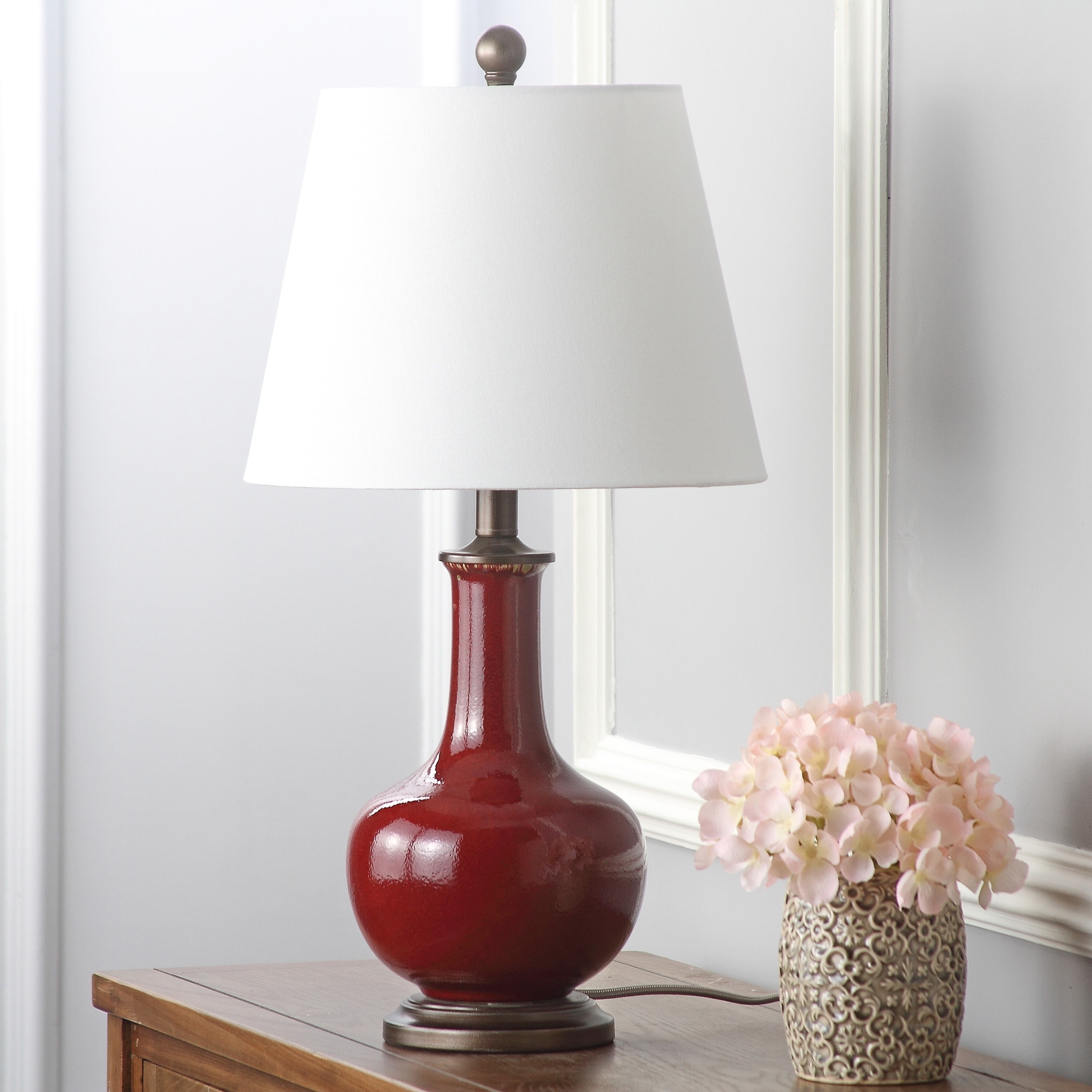 Safavieh Lighting 25 Inch Carolanne Red Table Lamp Set Of 2