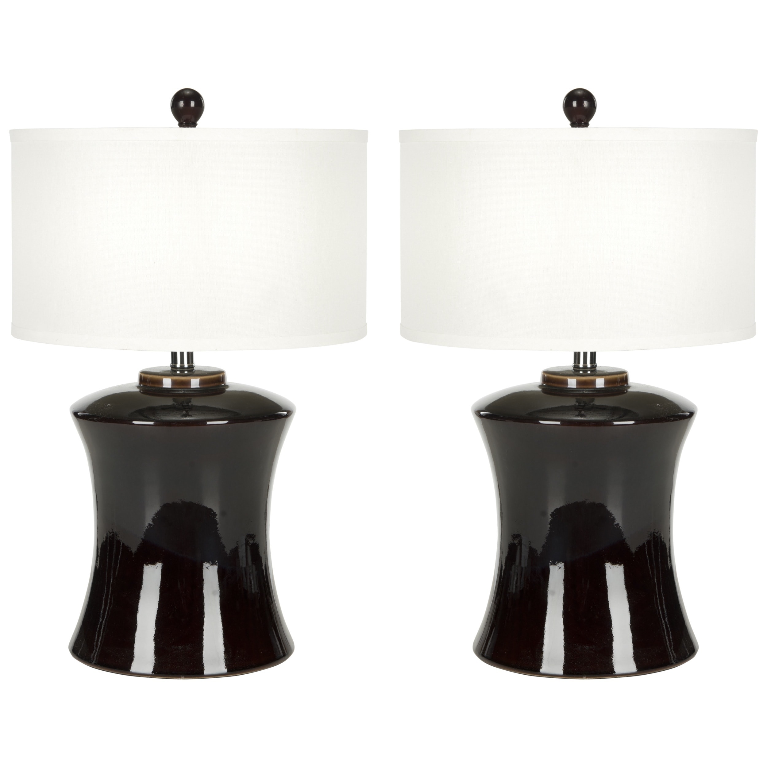 Indoor 1 light Gary Ceramic Dark Brown Table Lamps (set Of 2)