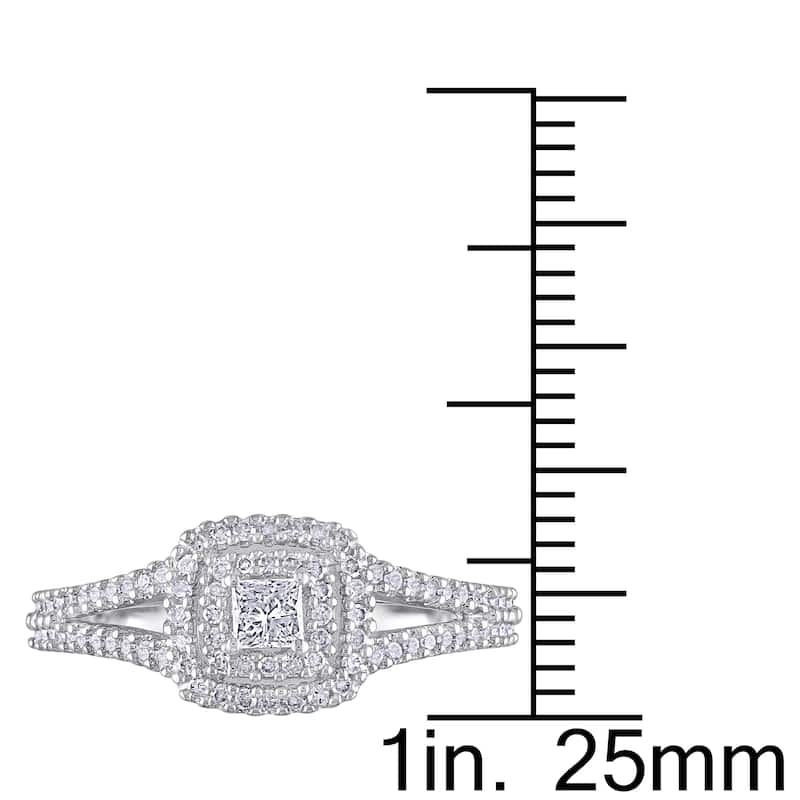 Miadora Sterling Silver 2/5ct TDW Diamond Engagement Ring