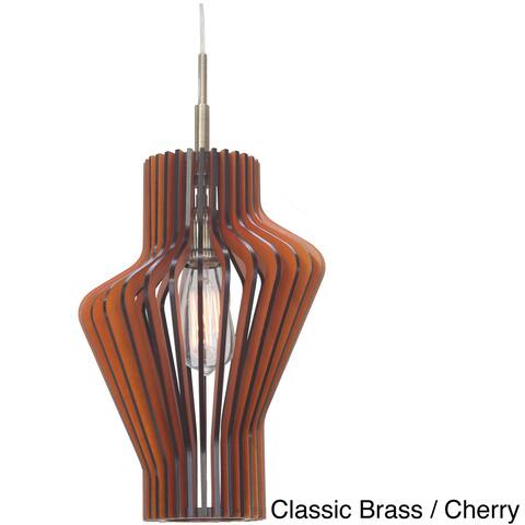 Canopy 1-light Escher Wood Slat Mini Pendant