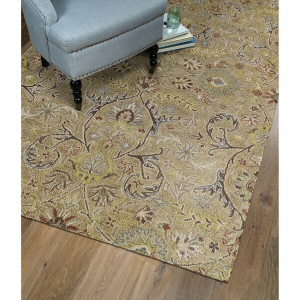 Christopher Kashan Gold Hand-tufted Rug - 9' x 12'