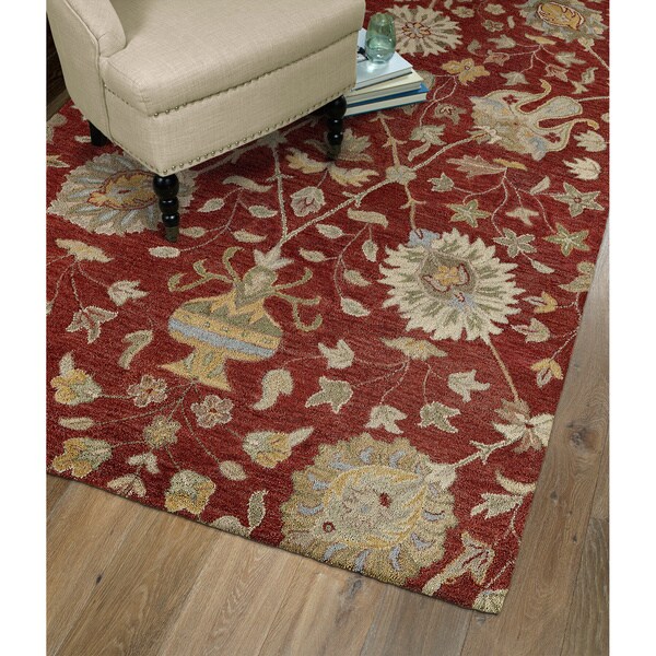Christopher Kashan Red Hand-tufted Rug - 2' x 3'
