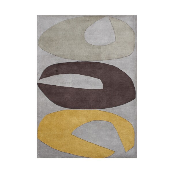 ZnZ Rug Gallery Hand-made Grey Wool Rug - 8' x 10'