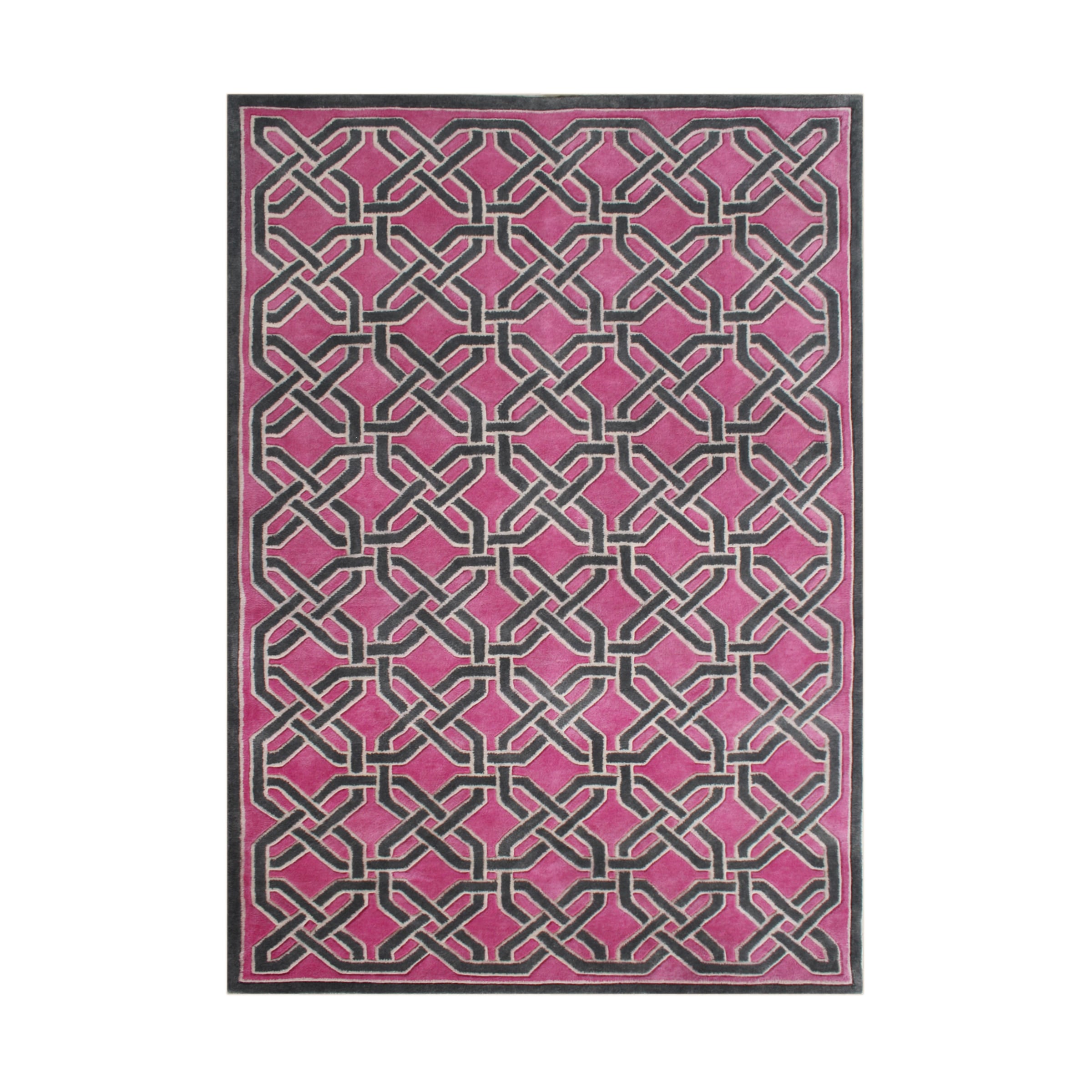 Alliyah Handmade Magenta New Zealand Blend Wool Rug (5 X 8)