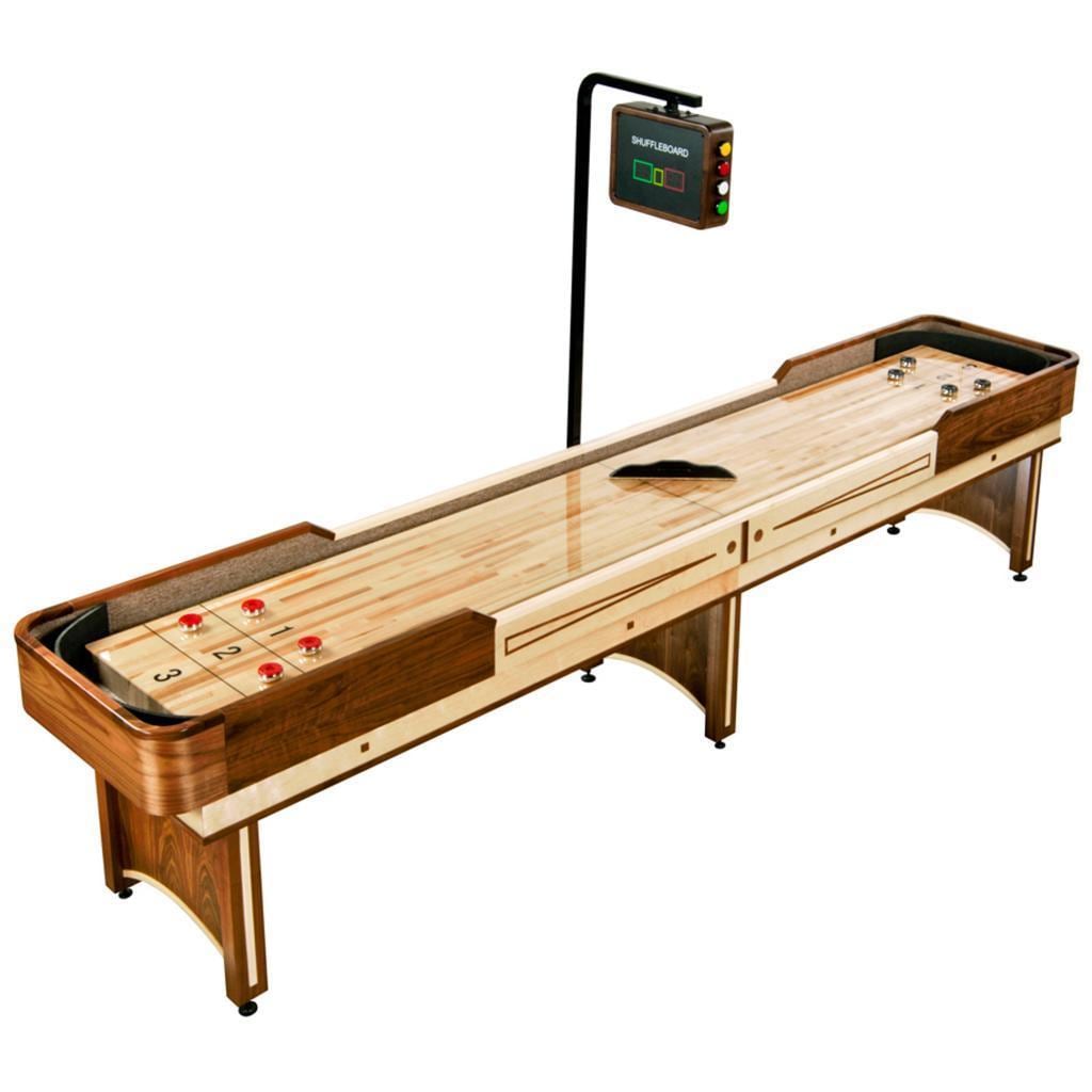 shuffleboard table with electronic scoring