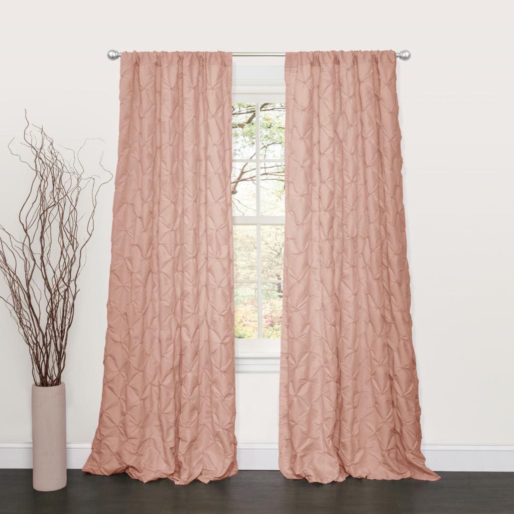 Lake Como Peach Polyester 84 inch Curtain Panel