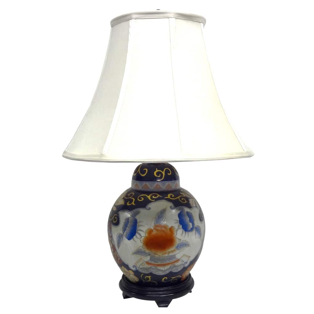 Imari Cover Jar Porcelain 1-light Gold Table Lamp