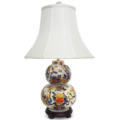 Imari Double Gourd Porcelain Lamp