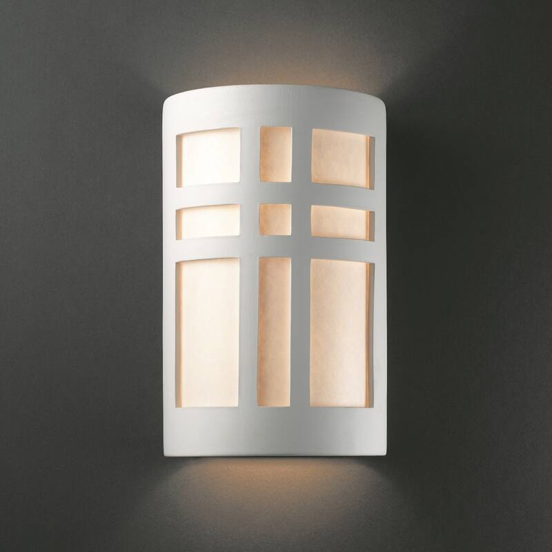 Multi Directional Cross Window Ceramic Sconce