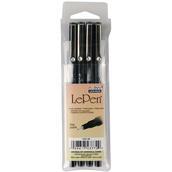 Le Pen .03mm Point Set 4/Pkg Black   15669461   Shopping