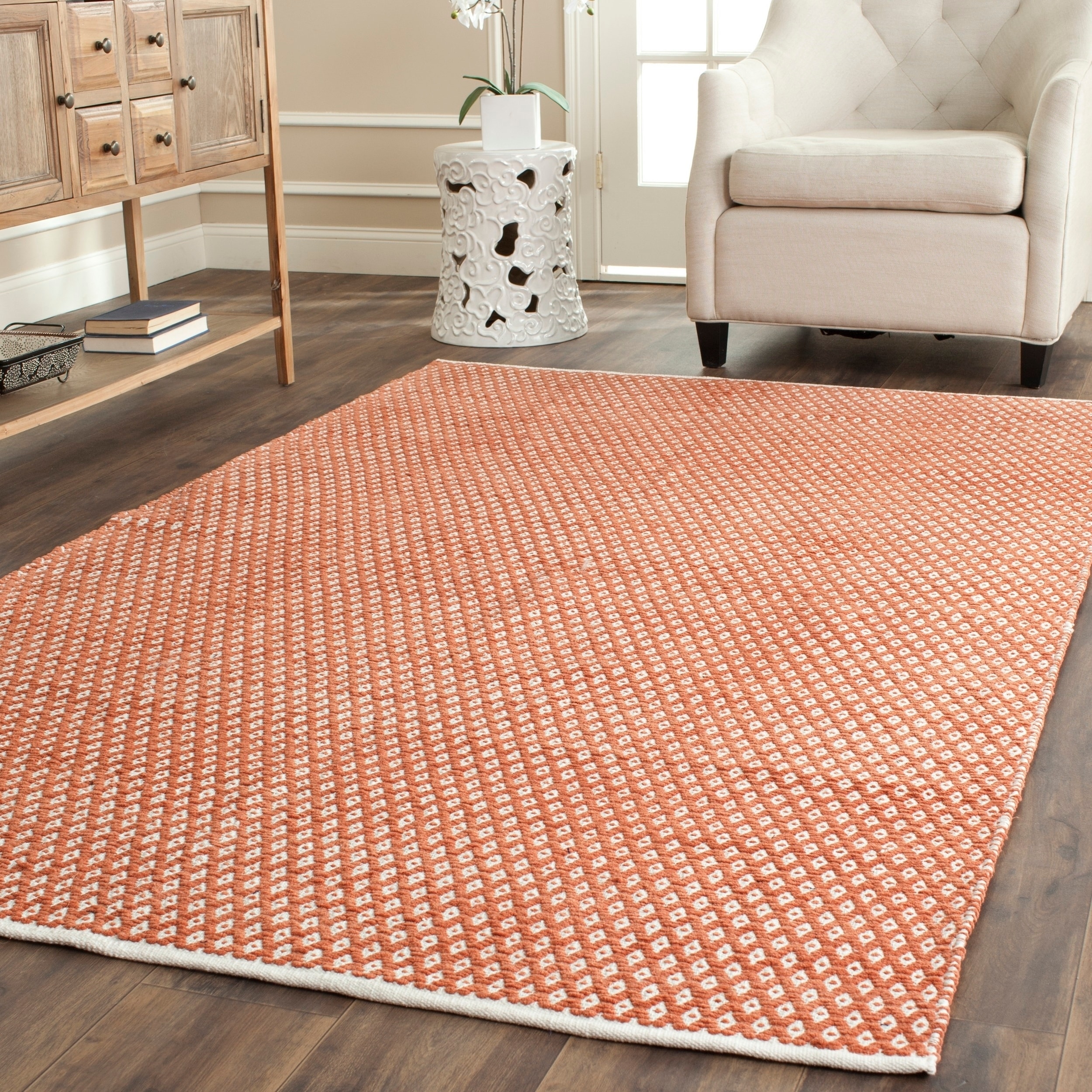 Safavieh Handmade Boston Orange Cotton Rug (6 X 9)