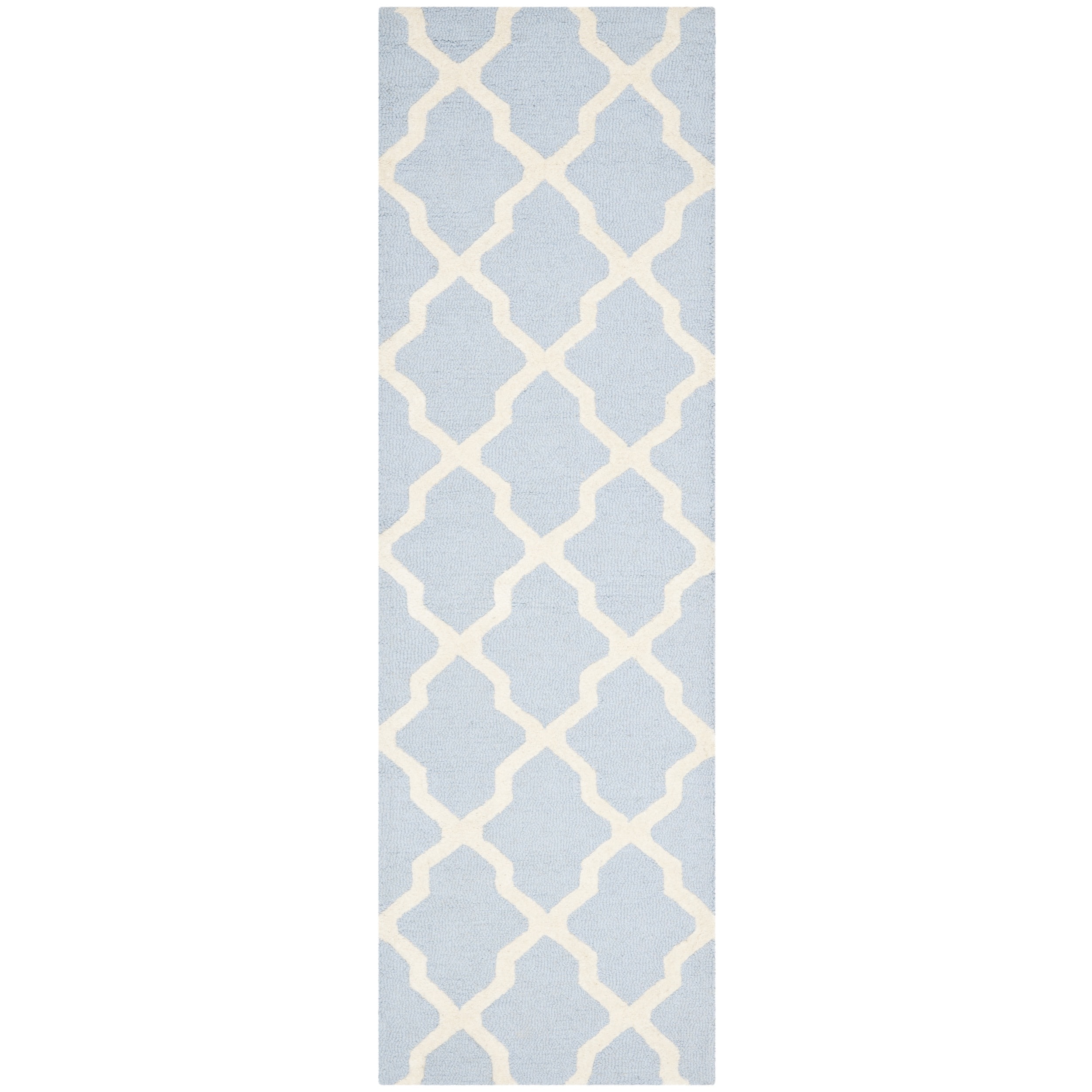 Safavieh Handmade Moroccan Cambridge Light Blue/ Ivory Wool Rug (26 X 22)