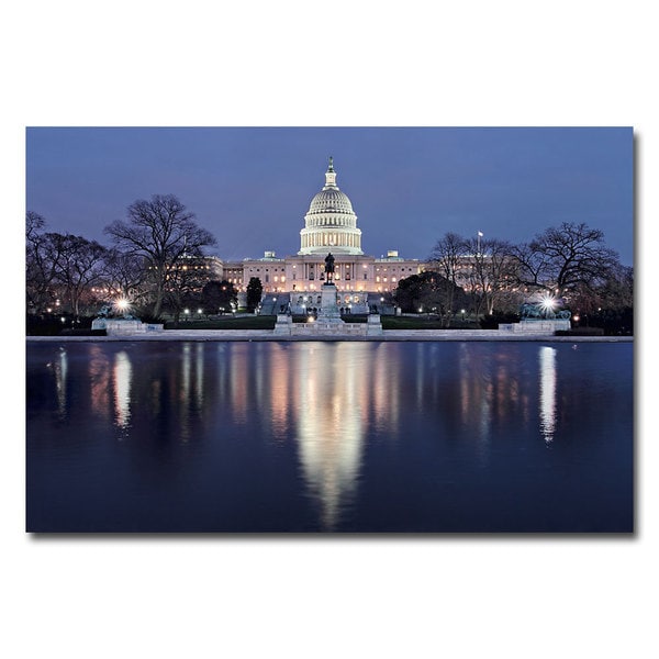 Gregory OHanlon World War II Memorial at Night Canvas Art