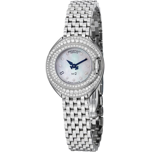 Shop Bedat Women's 'No2' Mother of Pearl Diamond Dial Stainless Steel ...