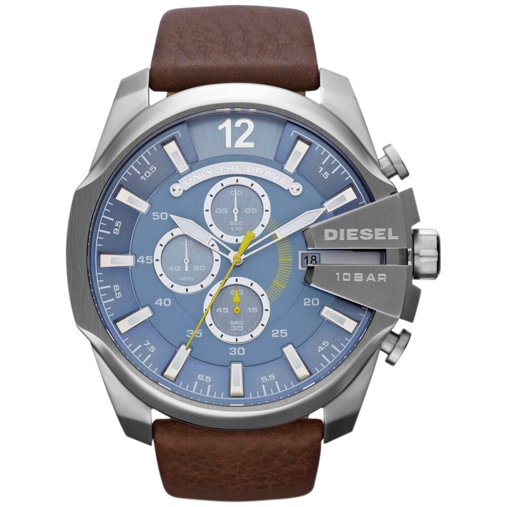 Diesel Men's DZ4281 Mega Chief Brown Leather Analog Watch