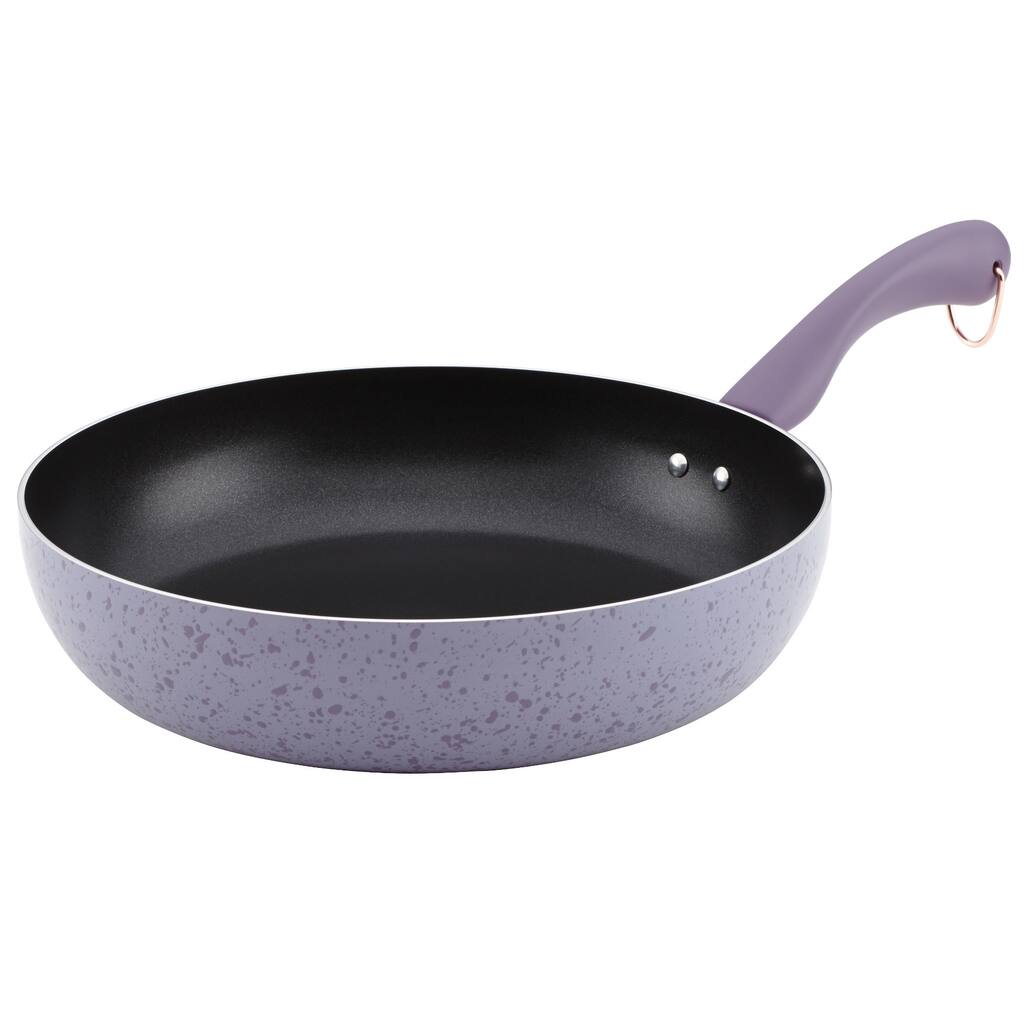 Paula Deen Signature Porcelain Nonstick 12-inch Lavender Speckle Deep Skillet