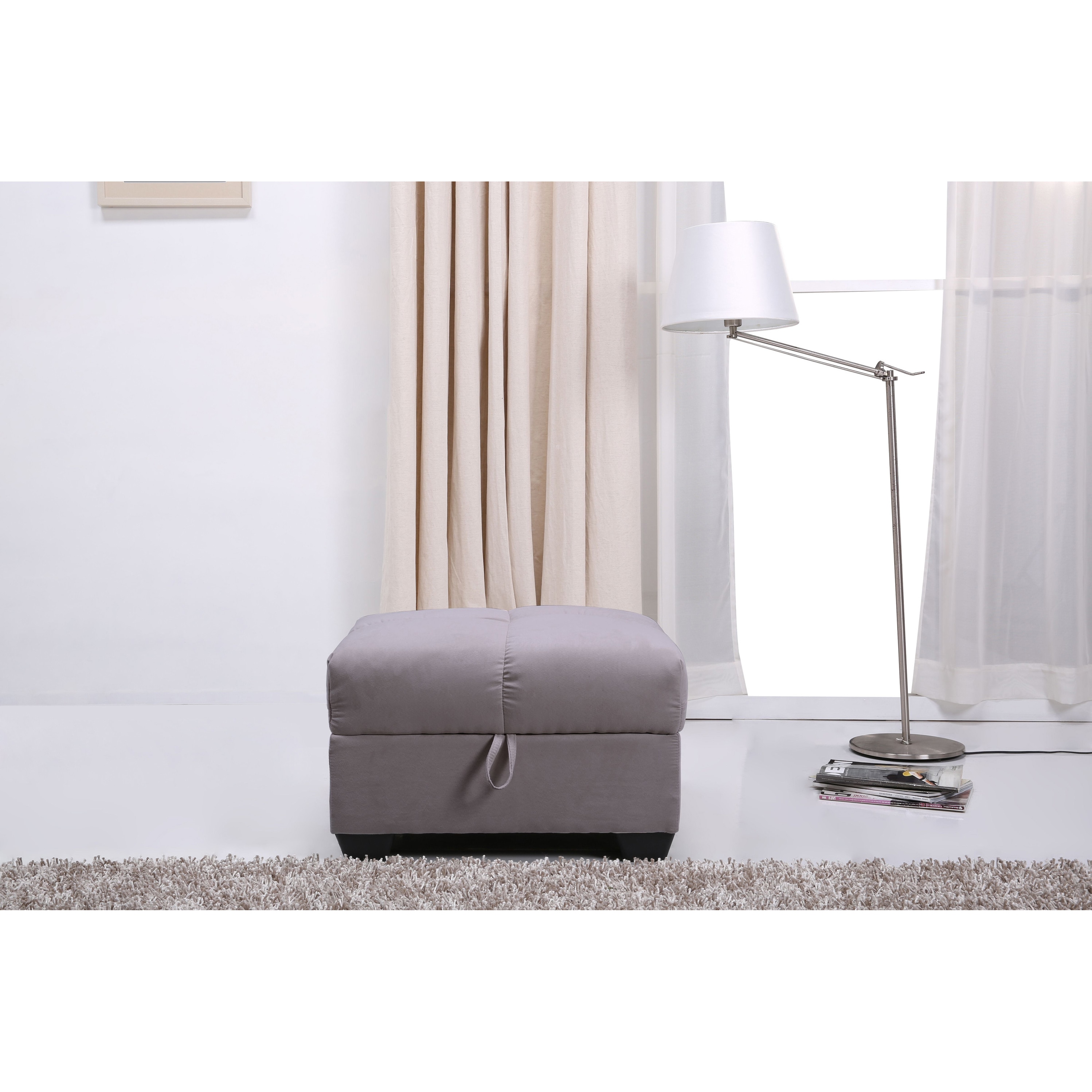 Phila Grey Storage Ottoman