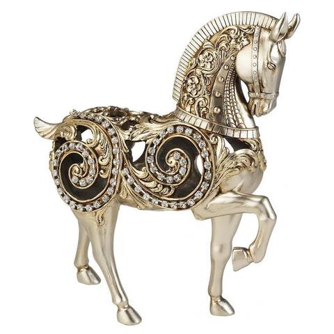 11.50-inches High Silver Knight Horse Decorative Piece