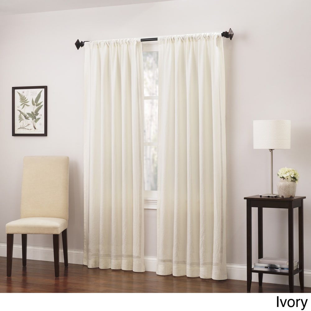 Roxbury Park Linen Triple Baratto Stitch Curtain Panel