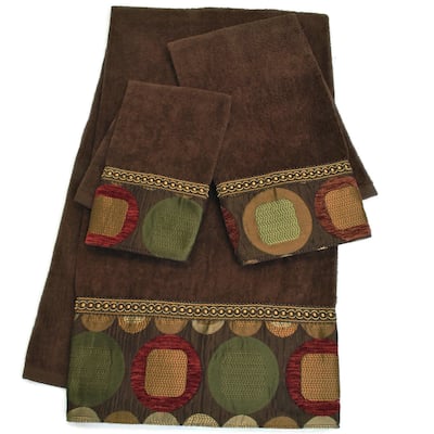 Sherry Kline Metro Brown Embellished 3-piece Towel Set