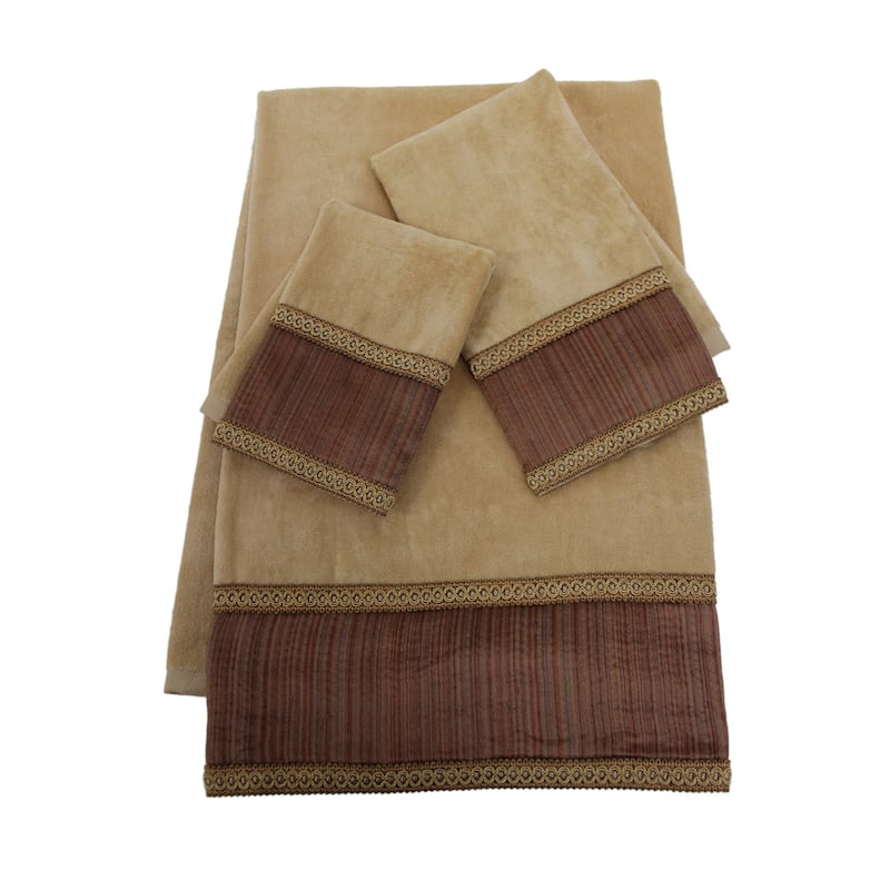 Sherry Kline Juliet Striped Embellished 3-piece Towel Set - SET
