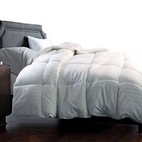 Hotel Grand 350 Thread Count Damask White Goose Down Blend Comforter