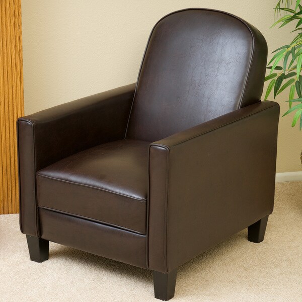 Johnstown Brown Leather Recliner by Christopher Knight Home Free