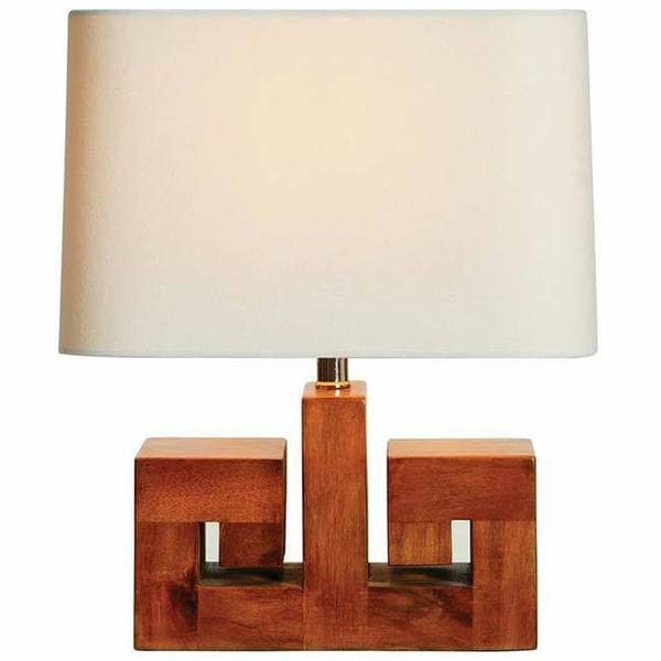 Walnut / Off-white 18-inch Accent Lamp