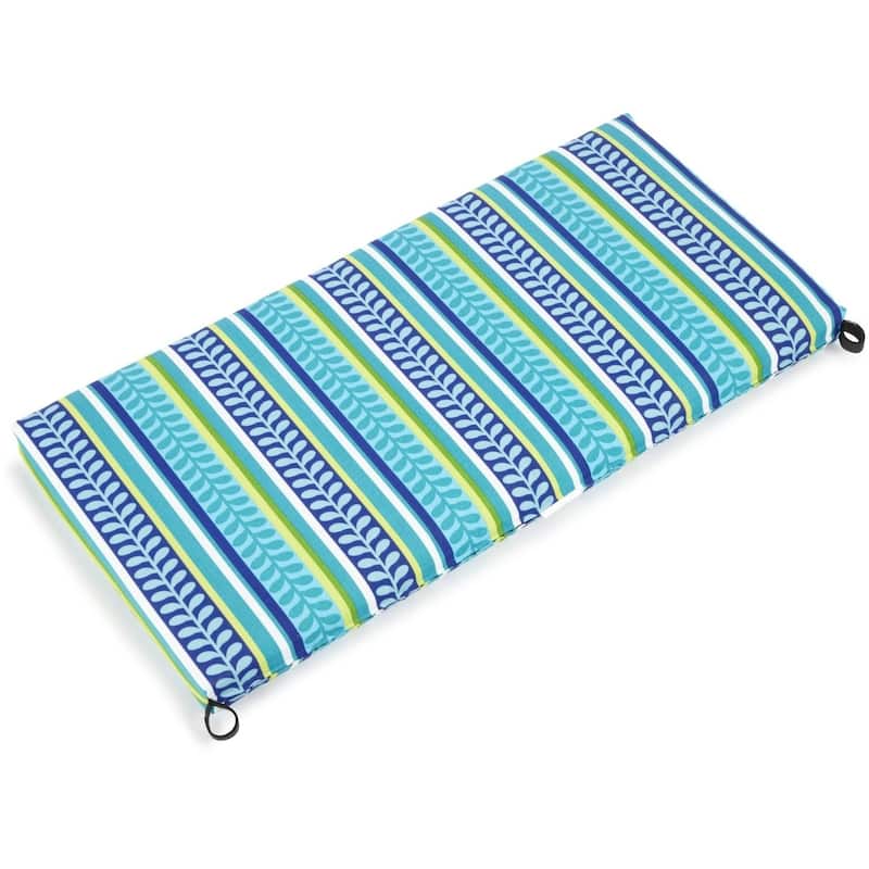 Blazing Needles 48-inch All-Weather Bench Cushion - Pike Azure