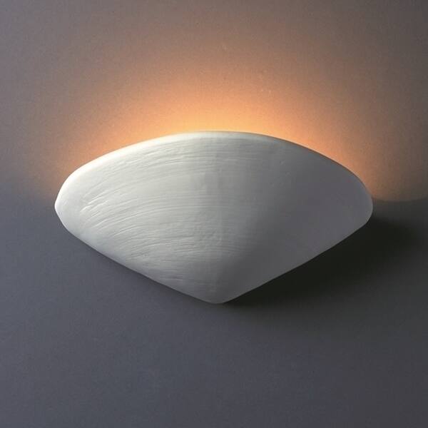 Porch & Den Hazelcrest Clam Shell Ceramic 1-light Sconce - White