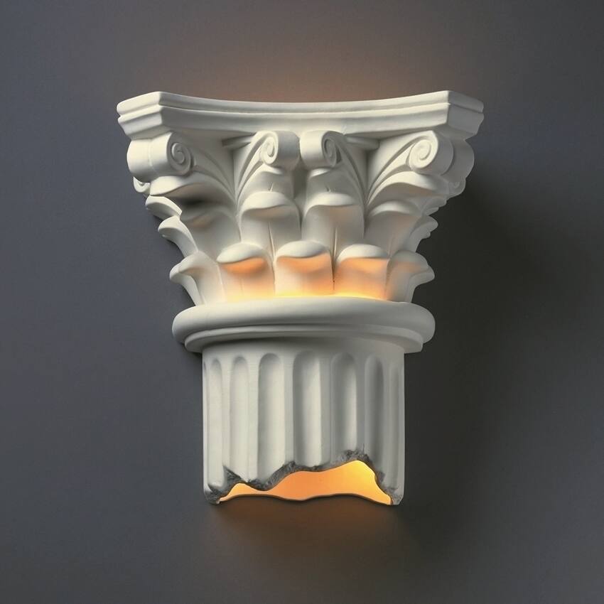 Strick & Bolton Wes Ceramic 2-light Column Sconce