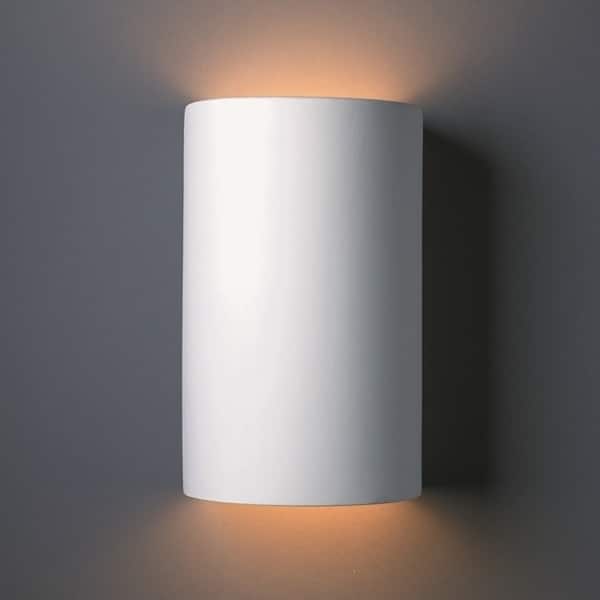 Strick & Bolton Wes 2-light ADA Large Cylinder Multi-directional Ceramic Sconce