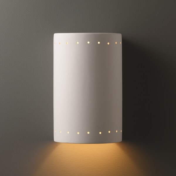 Shop Perferated Cylinder Closed Top Ceramic 1light Large ADA Sconce