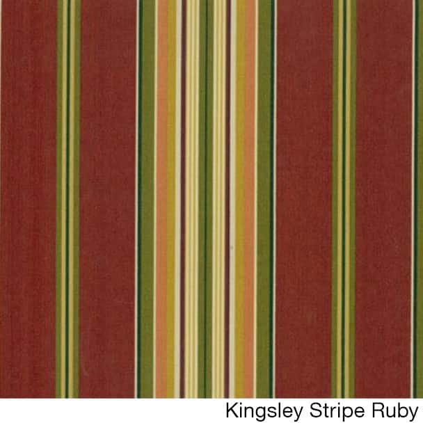 Blazing Needles 48-inch All-Weather Bench Cushion - Kingsly Stripe Ruby