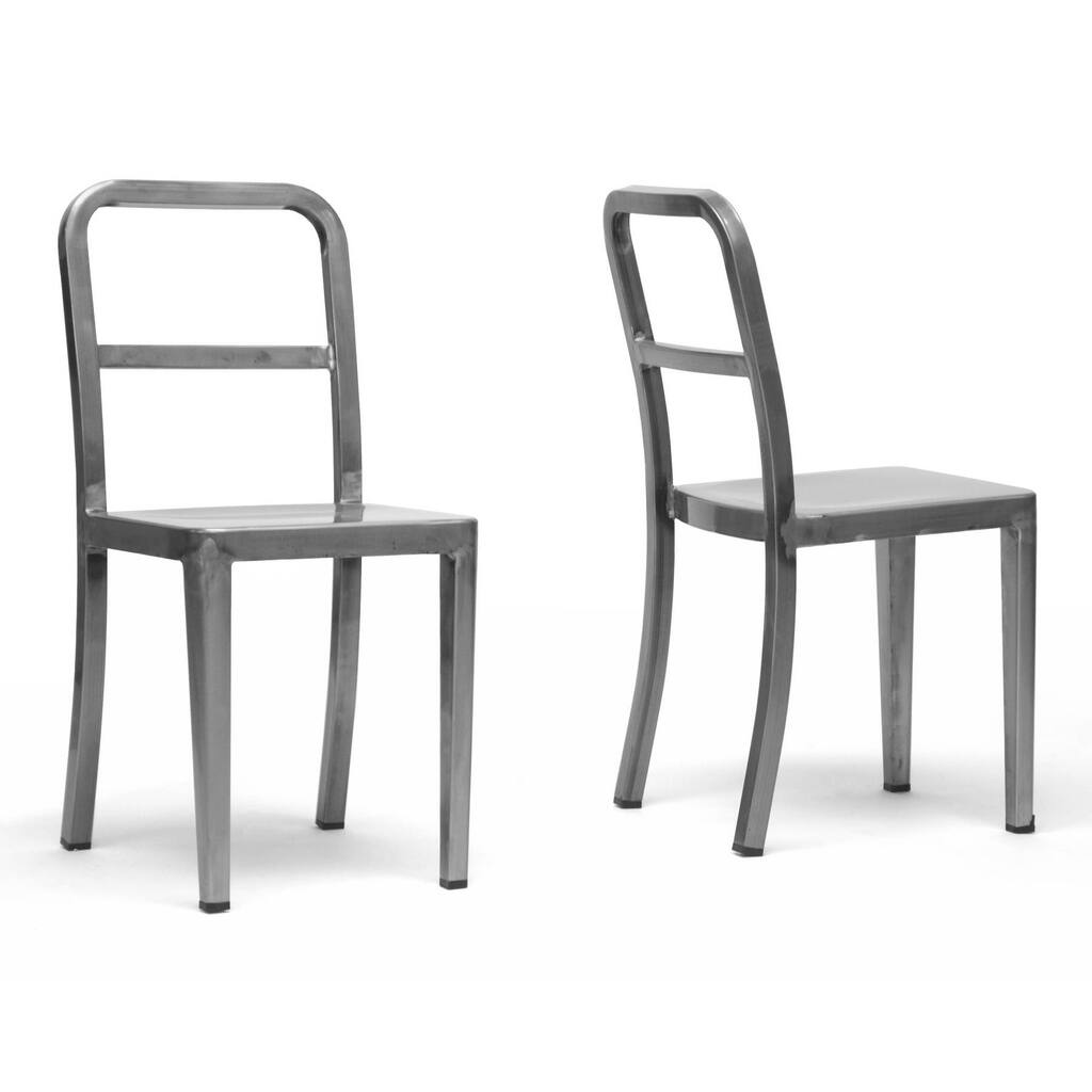 Echo Gunmetal Modern Dining Chairs (Set of 2) - Silver